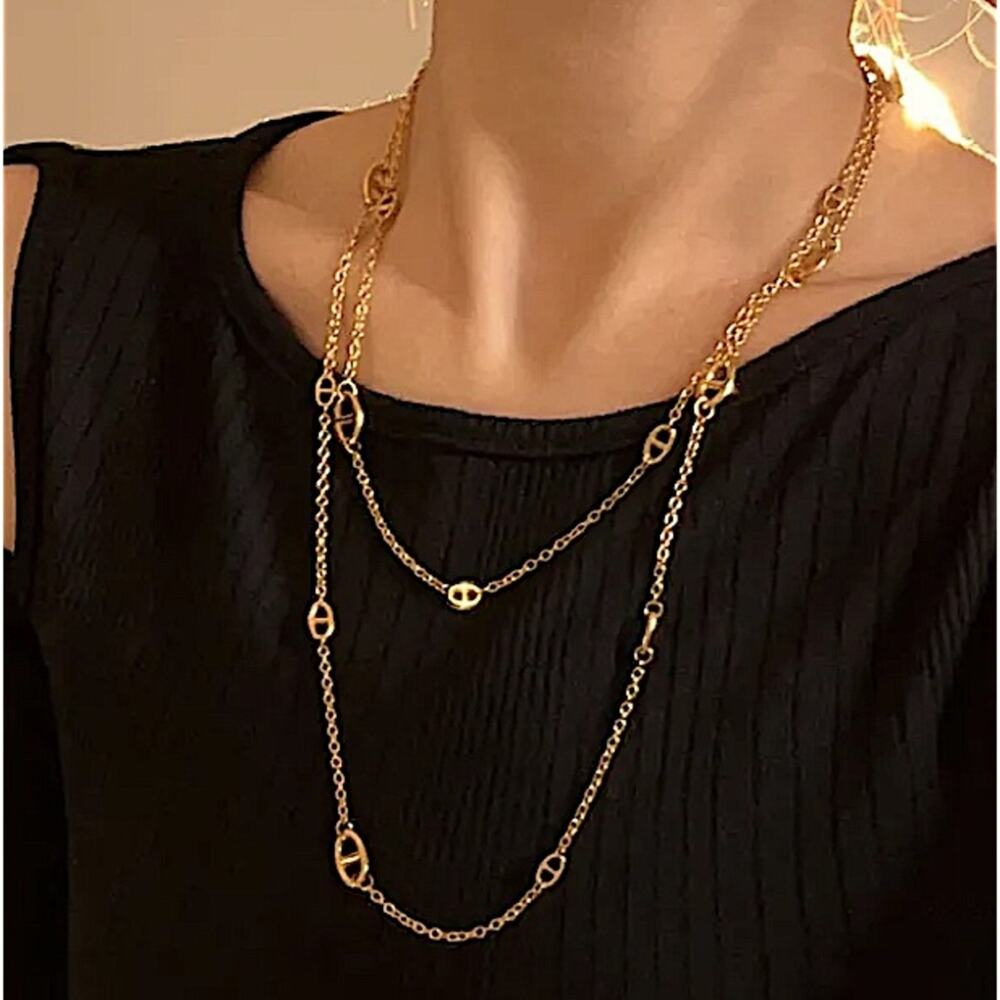 Multilayer Luxury Gold Plated Necklace - Picture 3 of 5